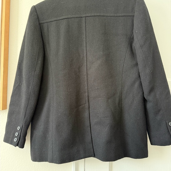 Women’s Size 10 Classic Black Peacoat 100% Wool - Picture 3 of 5